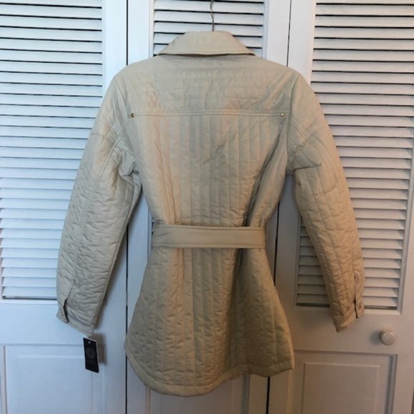 Vince Camuto Quilted Jacket Off-White w/ Gold & Gold Tone Hardware Size M- NWT - Picture 6 of 9